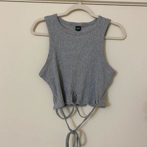Light Grey Target Wild Fable Ribbed Crop Top - Size Large NWOT
